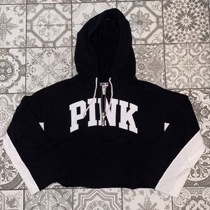 Victoria’s Secret PINK Crop Half Zip Sweatshirt Size Small